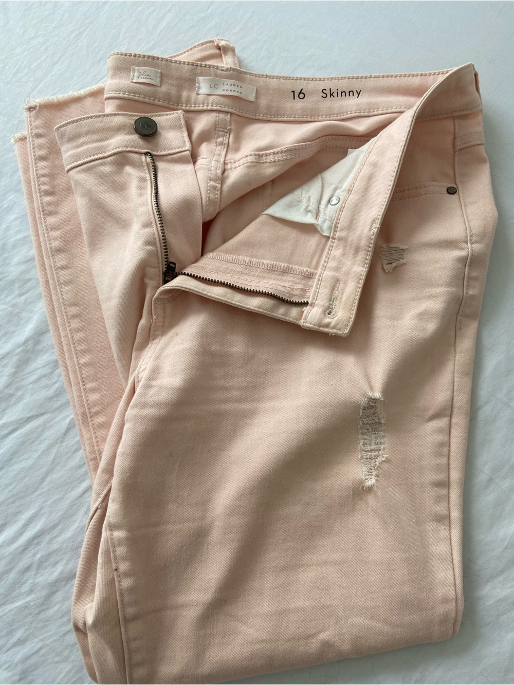LC Lauren Conrad Pale Blush Skinny Jeans